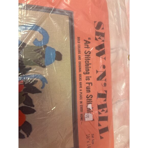 Sew N Tell Coffee Break Art Stitching Kit 16" X 14" Embroidery Design With Yarn - Picture 4 of 4